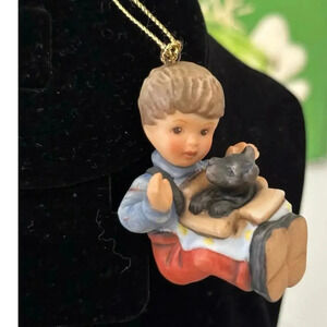 1997 Berta Hummel Goebel Boy Dog "The Best Gift" Christmas Ornament